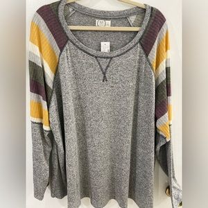 NWT Torrid Soft Waffle Knit Baseball Long Sleeve Tee